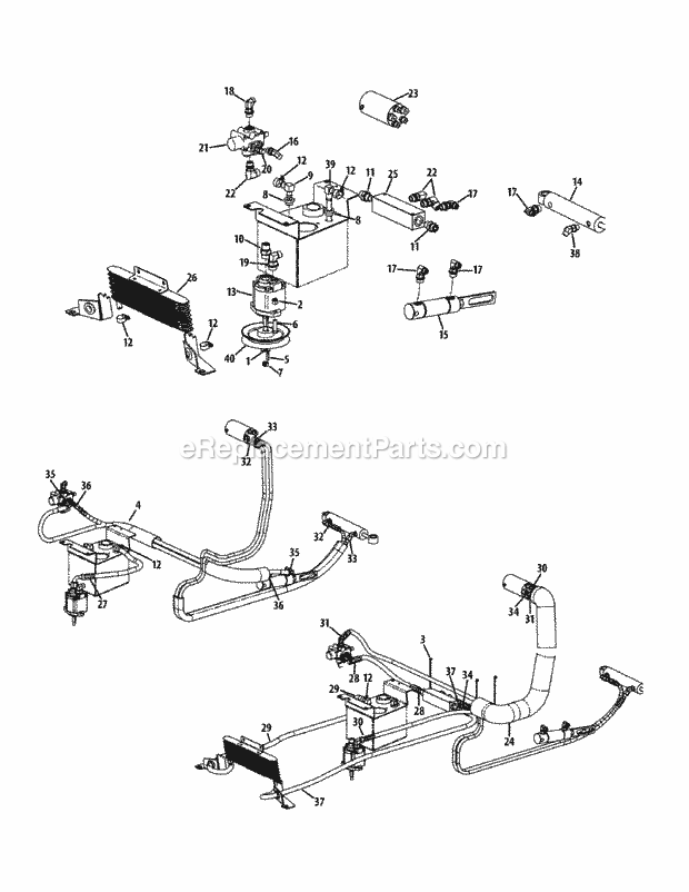 Hydro Controls Diagram and Parts List for S6031-KW 53DI8DU6050-31HP Cub Cadet Lawn Tractor
